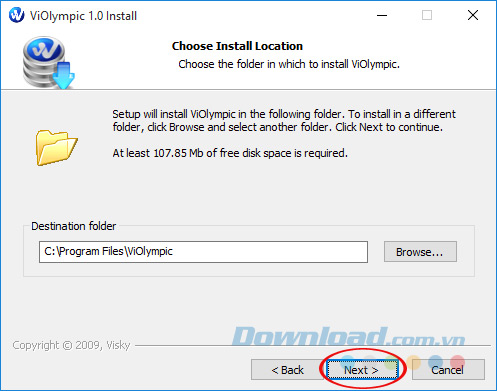 Chọn thư mục lưu trữ Violympic