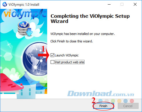 Kết thúc cài đặt Violympic