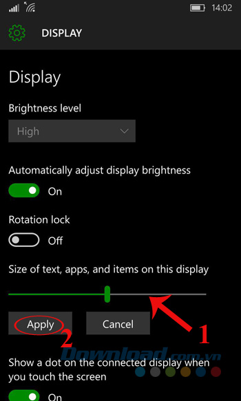 Tùy chỉnh kích thước hiển thị văn bản Tùy chỉnh kích thước hiển thị văn bản