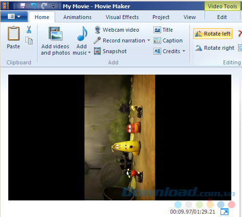 Sử dụng Rotate left
