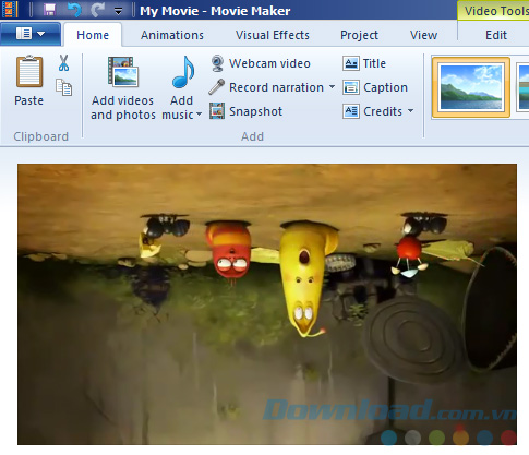 sửa video bị xoay