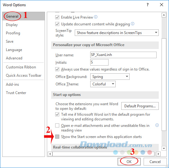 Tắt hiển thị màn hình khởi động Tắt hiển thị màn hình khởi động