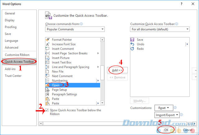 Tùy chỉnh thanh Quick Access Tùy chỉnh thanh Quick Access