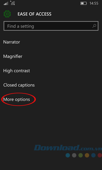 Nhấn vào More Option Nhấn vào More Option