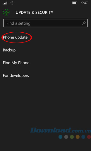 Cập nhật điện thoại Cập nhật điện thoại
