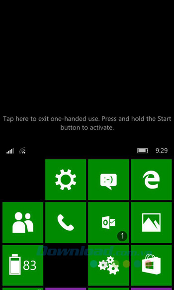 Chế độ dùng 1 tay Chế độ dùng 1 tay