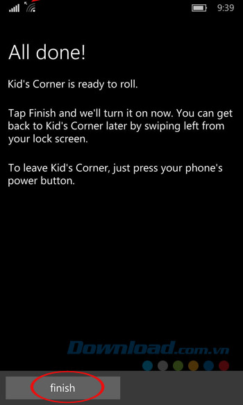 Nhấn vào Kết thúc Nhấn vào Kết thúc