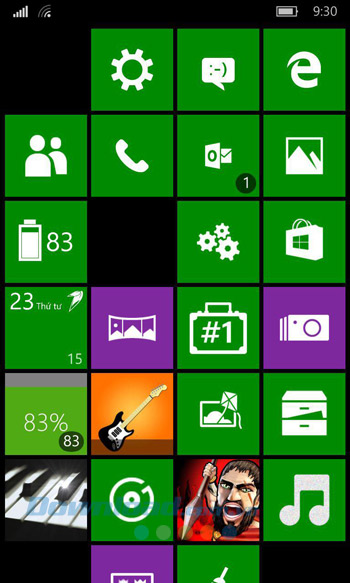 Màn hình Start Màn hình Start