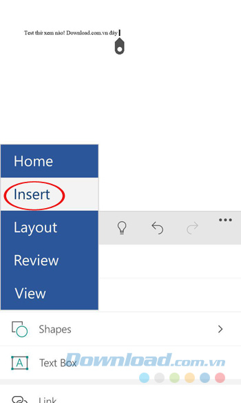 Nhấn vào Insert Nhấn vào Insert