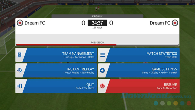 Chơi hai người trong game Dream League Soccer