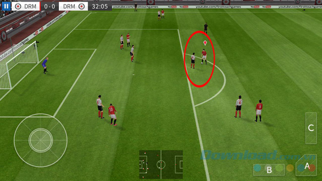 Đá với người thật trong game Dream League Soccer