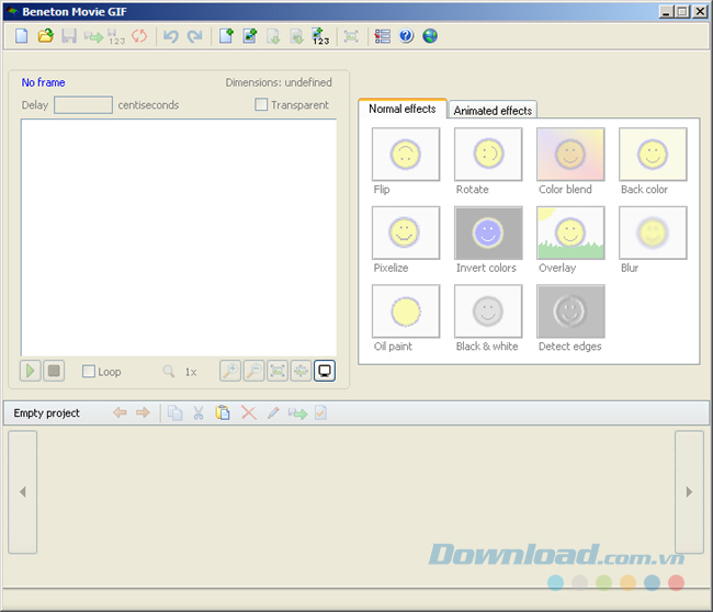 Giao diện của Beneton Movie GIF