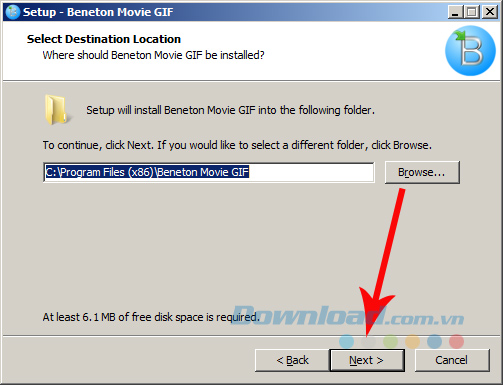Chọn vị trí cài đặt Beneton Movie GIF