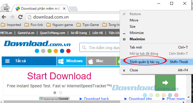 Trình quản lý tác vụ Trình quản lý tác vụ