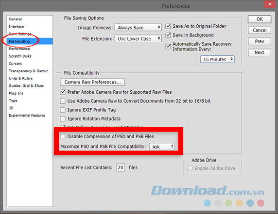 Chỉnh sửa lại thiết lập 