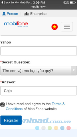 Câu hỏi bảo mật