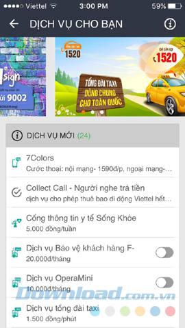 Các dịch vụ khác của My Viettel