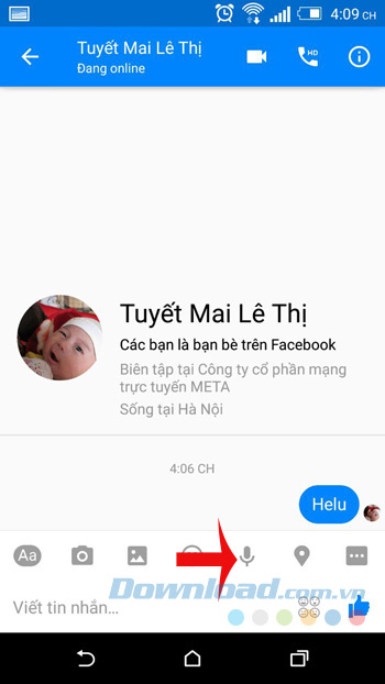 Nhấn vào biểu tượng micro