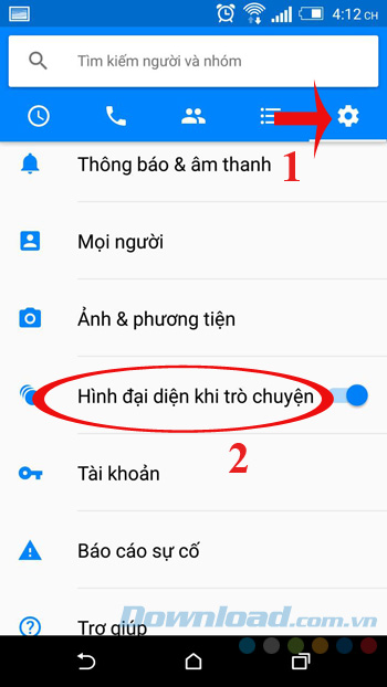 Hình đại diện khi trò chuyện