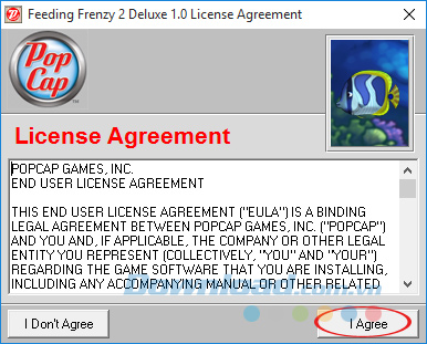 Đồng ý cài đặt game Feeding Frenzy