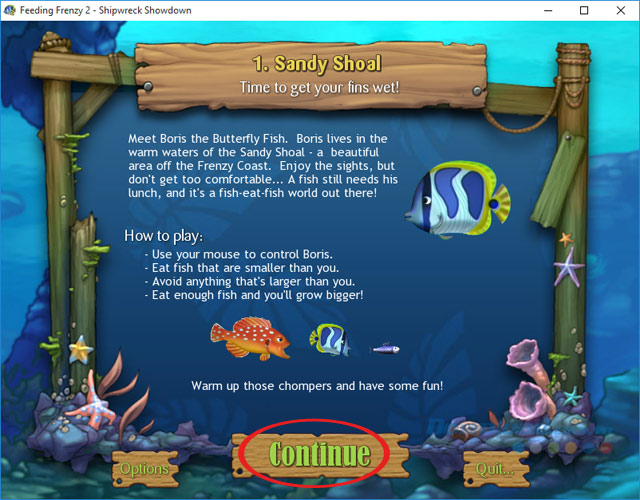 Tiếp tục chơi game cá lớn nuốt cá bé