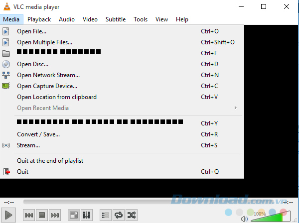Hiển thị lỗi VLC