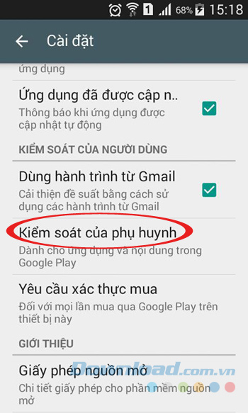 Kiểm soát của phụ huynh