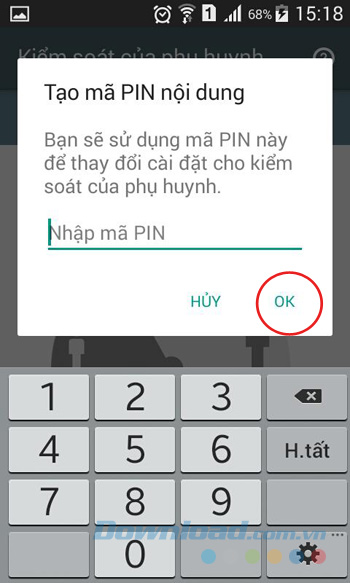 Nhập mã pin