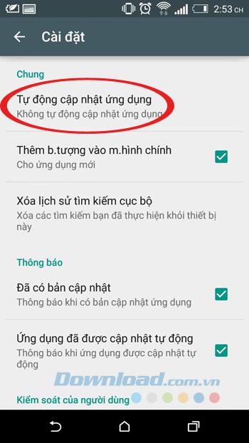 Tự động cập nhật ứng dụng