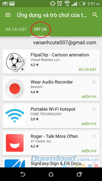 Ứng dụng đã cài đặt