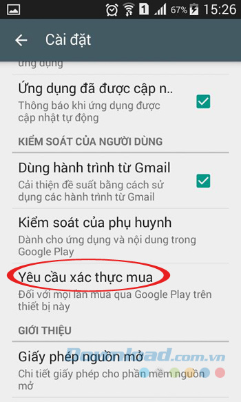 Yêu cầu xác thực mua