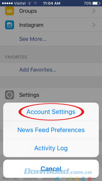 Cài đặt tài khoản