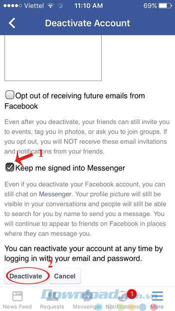Vô hiệu hóa Facebook