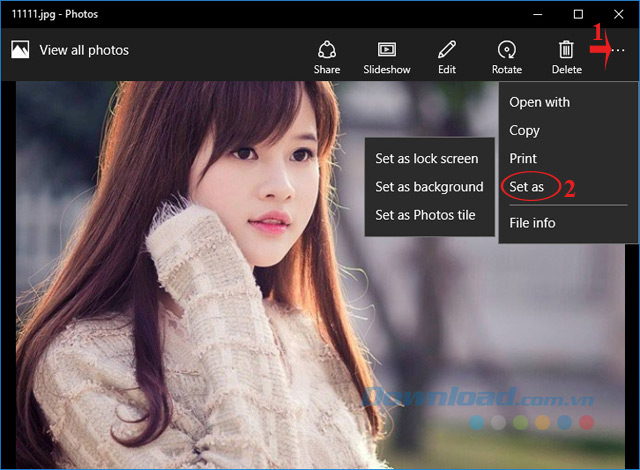 Đặt ảnh làm hình nền Đặt ảnh làm hình nền