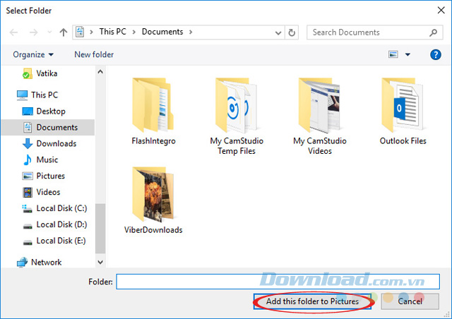Chọn thư mục ảnh Chọn thư mục ảnh
