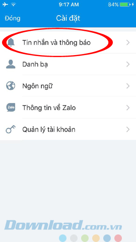Tin nhắn và thông báo