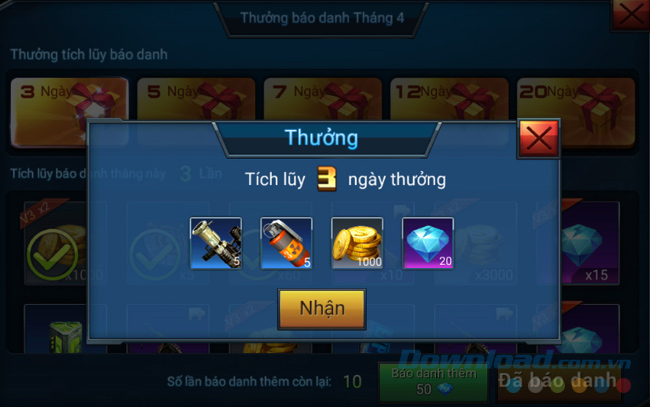 Thưởng tích lũy tháng