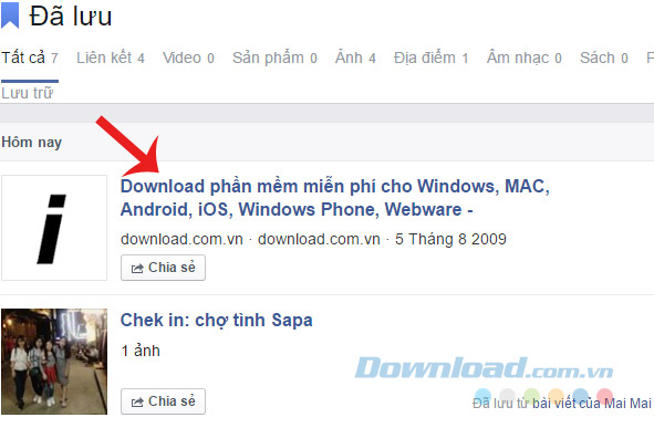 Danh sách đã lưu Danh sách đã lưu