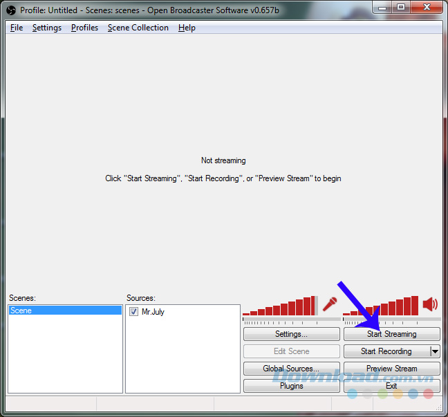 Bắt đầu streaming game Bắt đầu streaming game