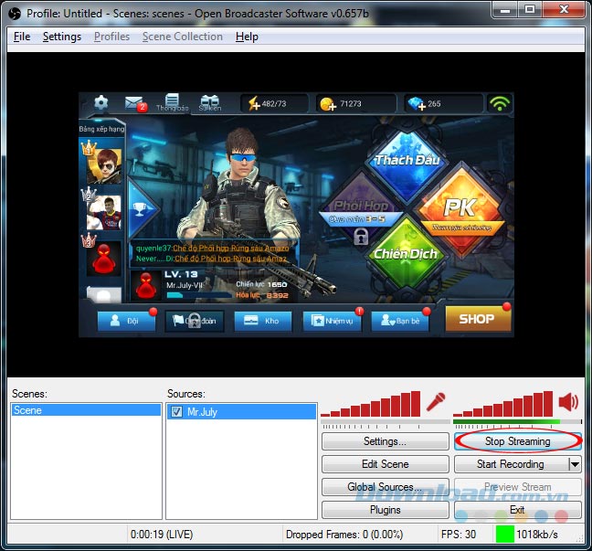 Stop streaming Stop streaming