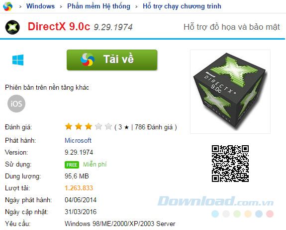 Tải và cài đặt phần mềm DirectX Tải và cài đặt phần mềm DirectX