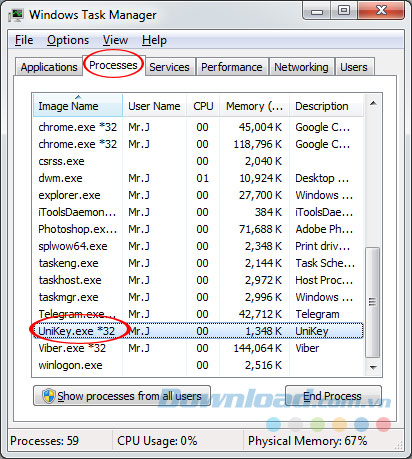 Lấy lại biểu tượng Unikey