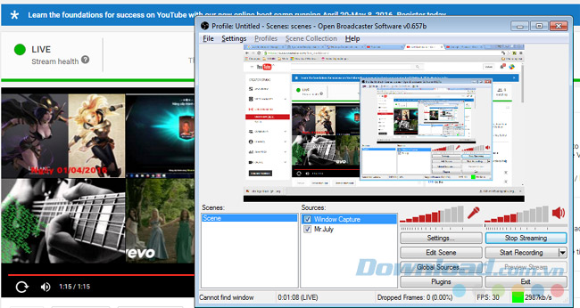 Streaming video lên Youtube Streaming video lên Youtube