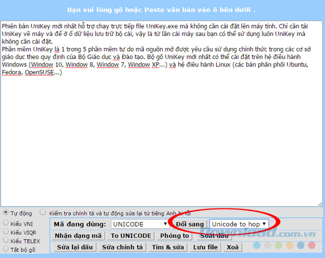 Đổi font chữ Unicode Đổi font chữ Unicode