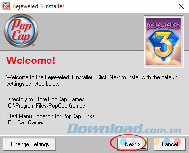 Cài đặt game Bejeweled
