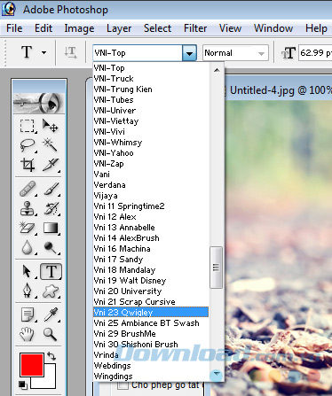 Không đánh được tiếng Việt trong Photoshop Không đánh được tiếng Việt trong Photoshop