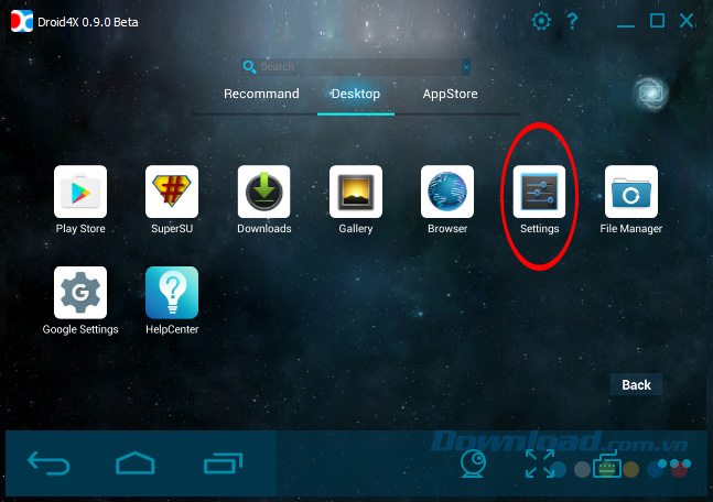 Chỉnh Droid4X về tiếng Việt Chỉnh Droid4X về tiếng Việt