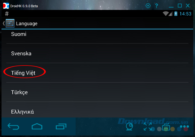 Thiết lập tiếng Việt cho Droid4X Thiết lập tiếng Việt cho Droid4X