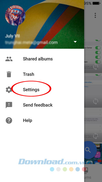 Vào phần Settings Vào phần Settings