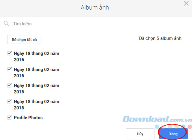 Chọn Album ảnh Chọn Album ảnh